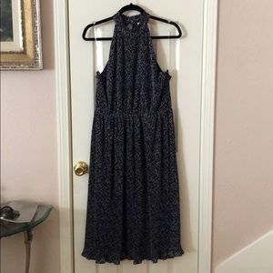New Anthropologie HD in Paris Blue Pleated Dress
